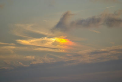 Low angle view of sky during sunset