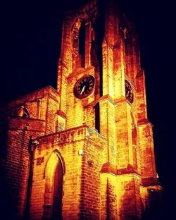 Close-up of clock tower