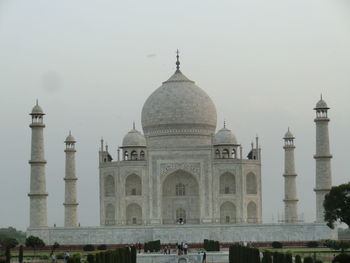 View of historical taj mahal building against clear sky