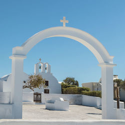 Gateway to church on santorini