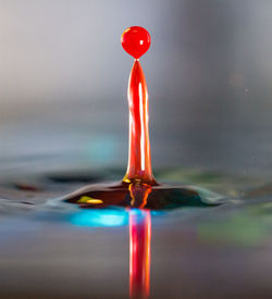 Close-up of water splashing in container