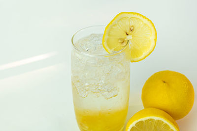 Close-up of drink against glass