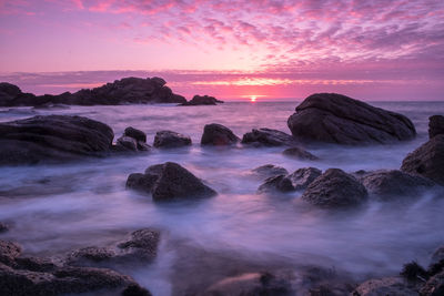 Scenic view of dramatic sky over sea