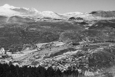 High angle view of landscape against sky