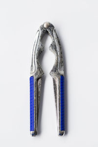 High angle view of metallic structure against white background