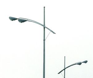 Low angle view of lamp post against clear sky