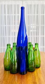 Close-up of bottles on table