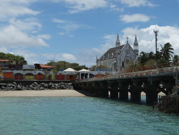 View of bridge over river