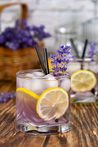 Close-up of drink on table