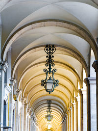 Low angle view of illuminated ceiling in building