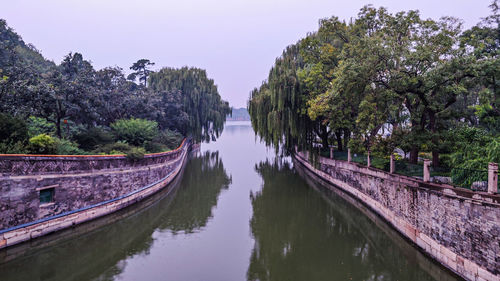 Bridge over river against sky