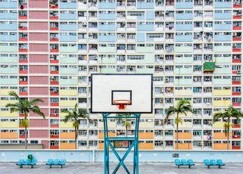 Close-up of basketball hoop