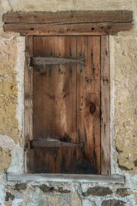 Closed door of old building