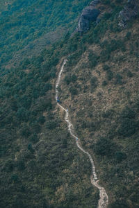 High angle view of road on land