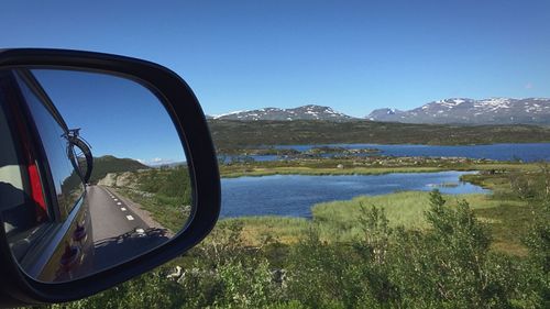 View of landscape against clear sky