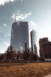 Low angle view of buildings against sky