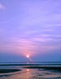 Scenic view of sea against sky at sunset