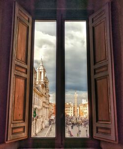 View of sky seen through window