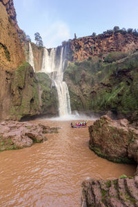 Scenic view of waterfall