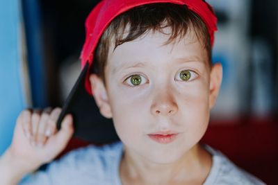 Surprise on the boy's face. big-eyed child