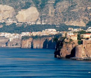 View of sea from cliff
