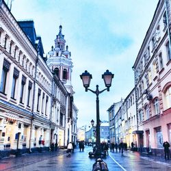 View of city street against sky