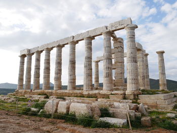 Old ruins of temple against sky