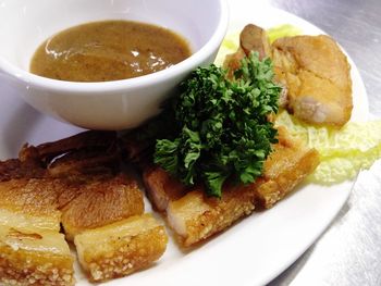 Close-up of served food