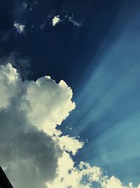 Low angle view of clouds in sky