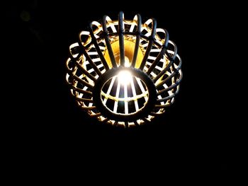 Low angle view of illuminated chandelier