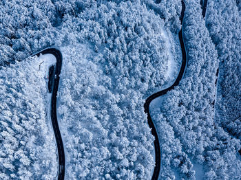 Full frame shot of snow covered car