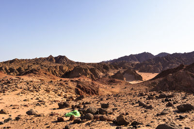 Scenic view of mountains against clear sky