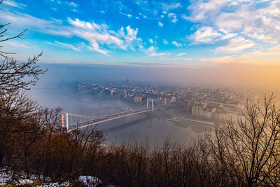 Scenic view of budapest during sunset
