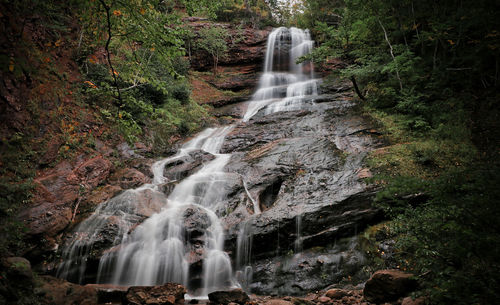 Scenic view of waterfall