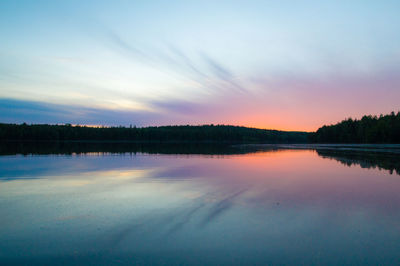 Scenic view of lake during sunset