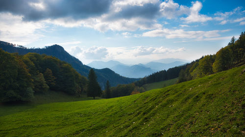 Scenic view of mountains against sky