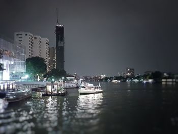 View of city at night