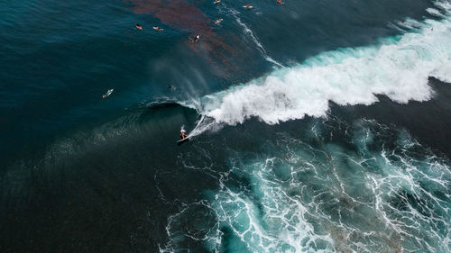 High angle view of sea