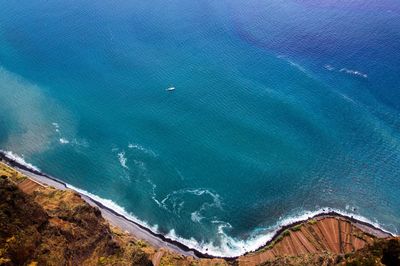 High angle view of sea