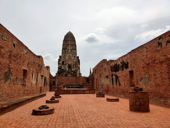 Old temples in ayutthaya, thailand, old brick mortar