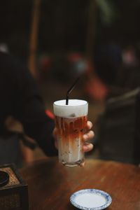 Close-up of coffee on table