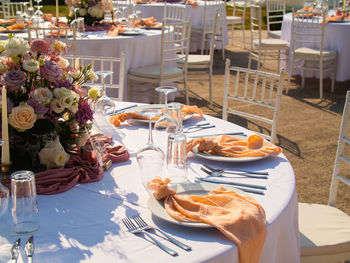 Place setting on table