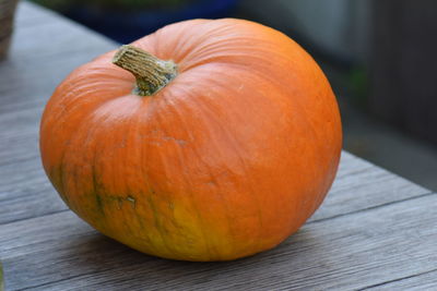 Close-up of pumpkin on table