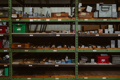 Full frame shot of containers for sale