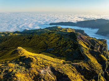 Scenic view of mountains against sky