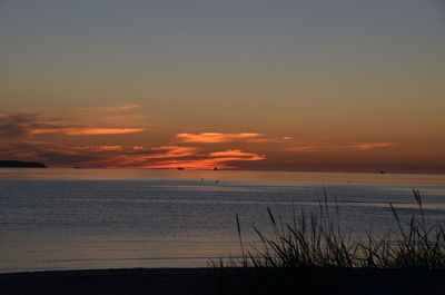 Scenic view of sunset over sea