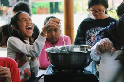 Woman preparing food