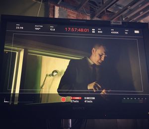 Full length of man using mobile phone