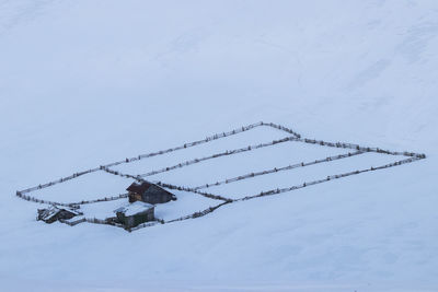 Empty sheepfold on top of the mountains 