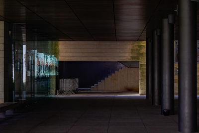 Corridor of building with stears and mirrors